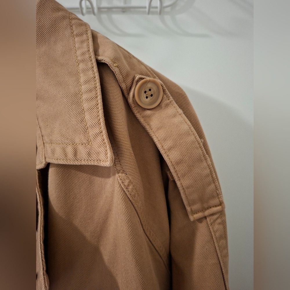 NWT Torrid Lightweight Tan 100% Cotton Twill Crop Trench (Size 1/1X) - Picture 5 of 11